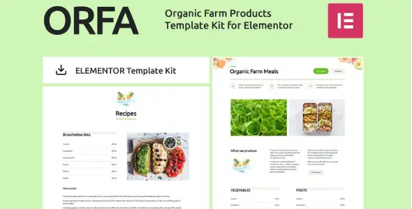 ORFA – Organic Farm Products Elementor Template Kit
